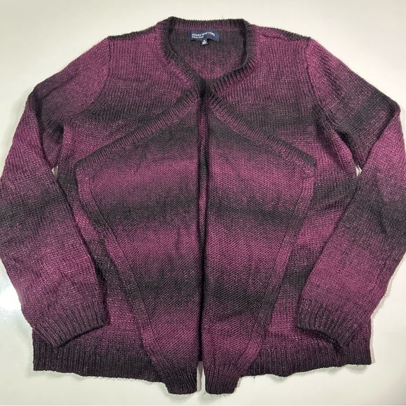 Jones New York Cardigan Sweater Women’s Medium Black Purple Whimsigoth Goth - Picture 3 of 11